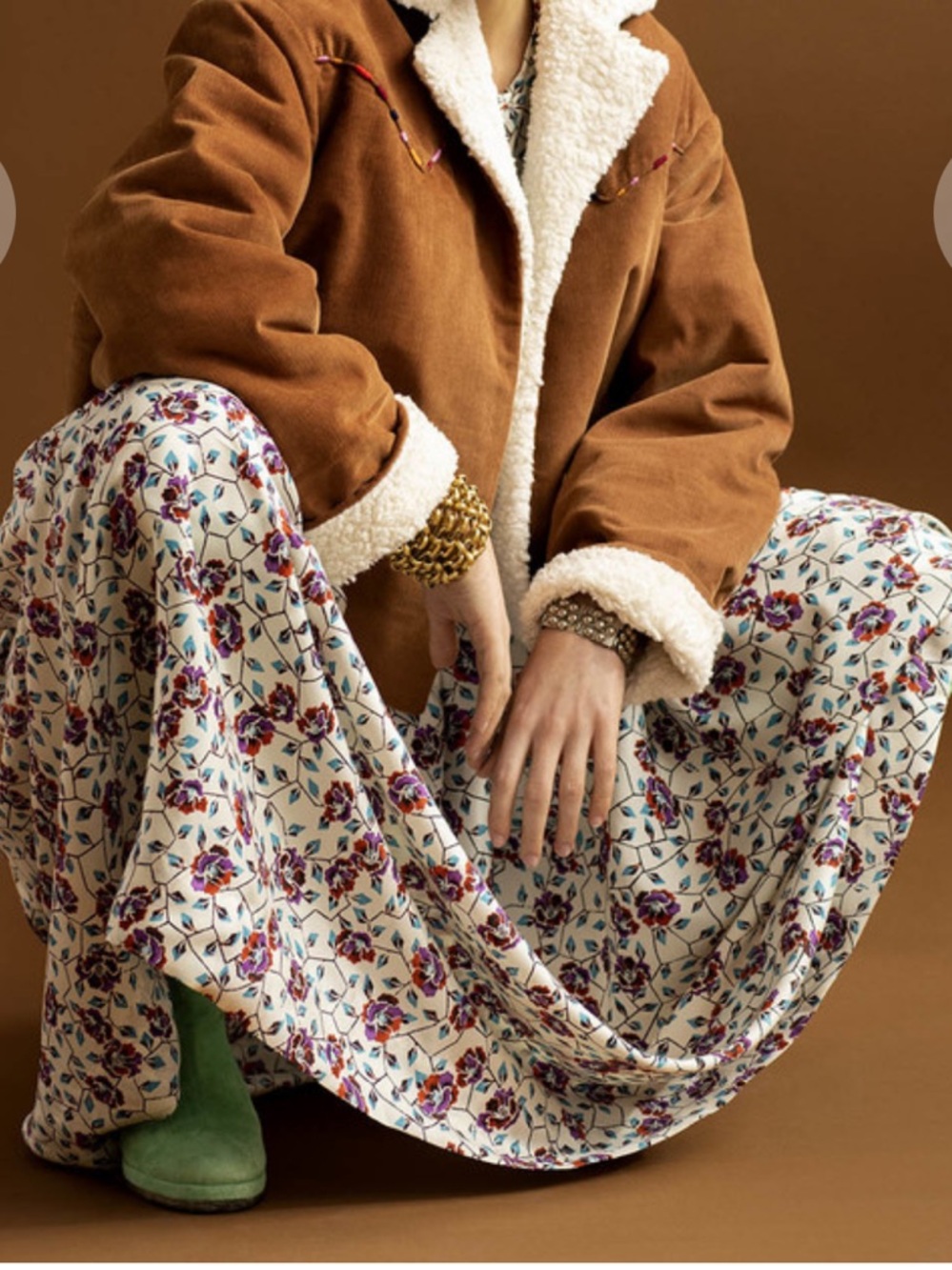 Alix of Bohemia Saranna Hand-Printed Silk Floral Maxi Dress in Rosebud Size XS - Picture 9 of 15